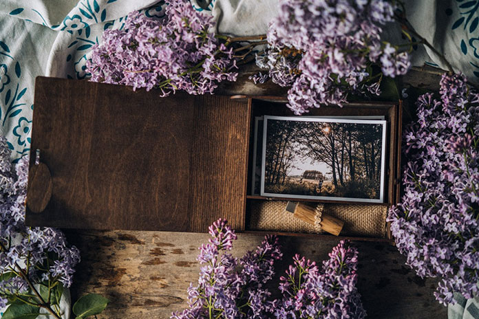 Wooden boxes for photos